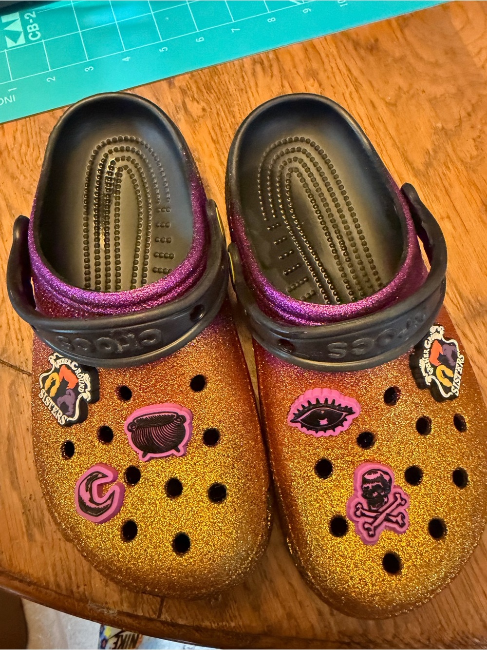 Crocs hocus pocus glitter slip-on size W6/M4 shoes!